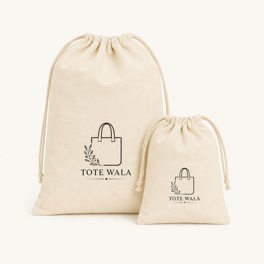 Cotton Drawstring Bag | Muslin Gift Pouch | Bulk & Custom Print – Tote Wala