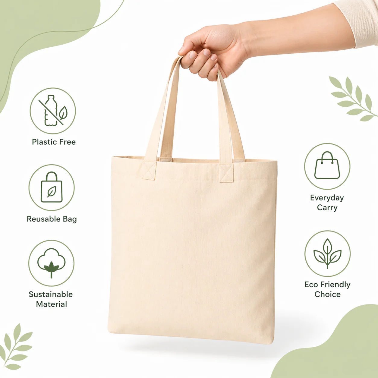 150 GSM Cotton Tote Bag | Pack of 6 & 12 | Blank & Printed | Tote Wala