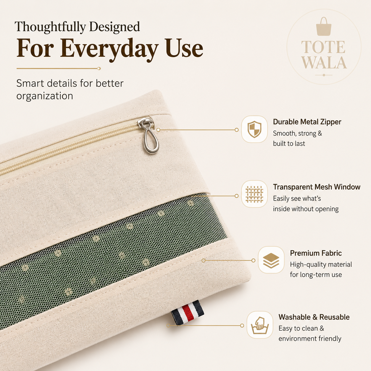 Cotton Saree Cover with Zipper | Wholesale Supplier India | Tote Wala