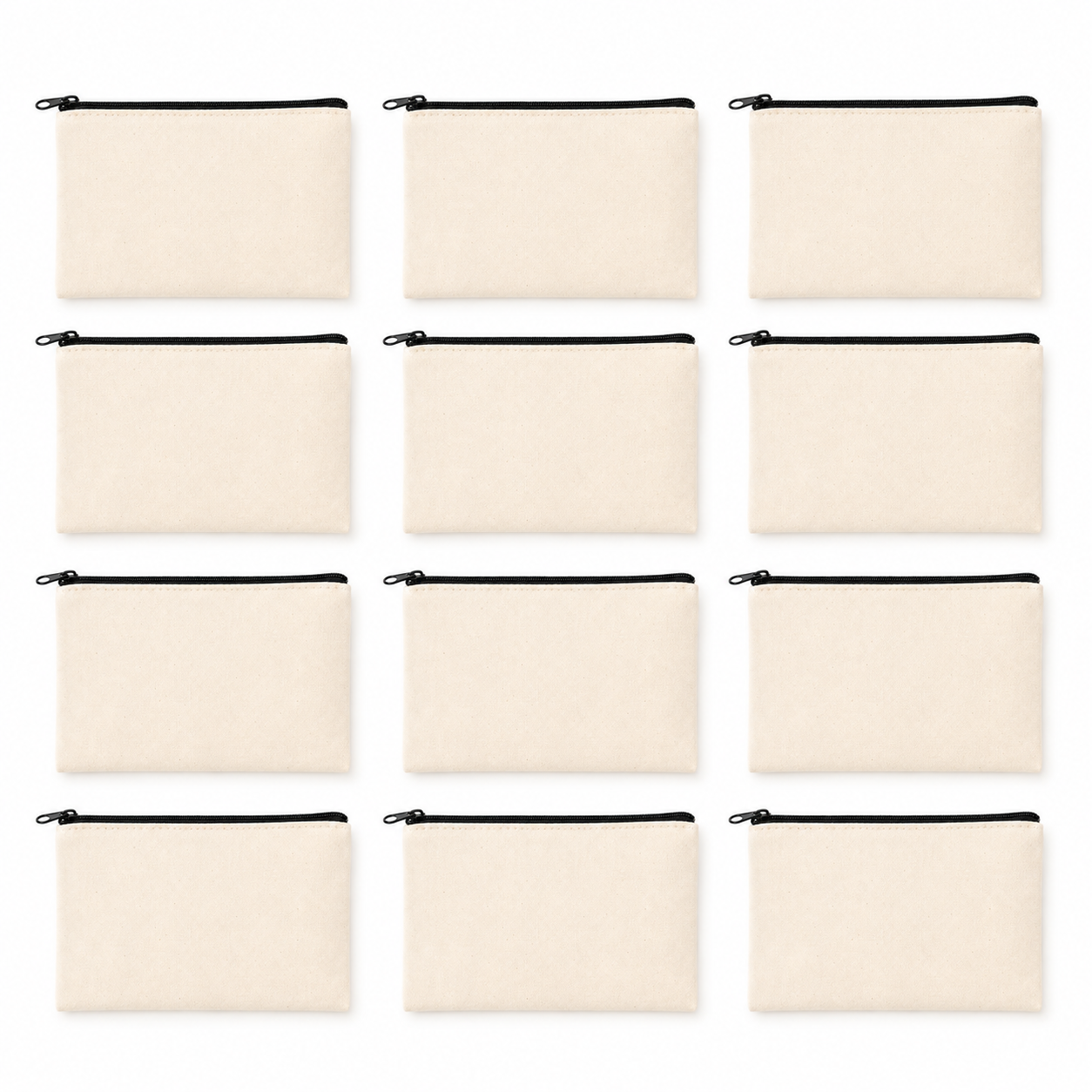 330 GSM Canvas Zipper Pouch 5×9 Inch | Retail Pack of 12 | Tote Wala