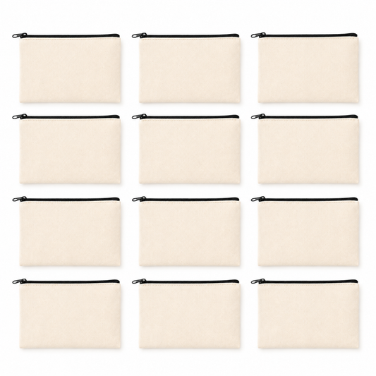330 GSM Canvas Zipper Pouch 5×9 Inch | Retail Pack of 12 | Tote Wala