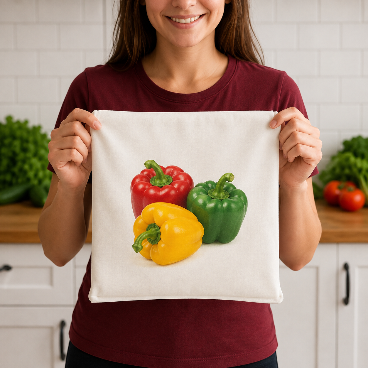 Vegetable Print Cotton Storage Pouch Set of 10 & 12 | Kitchen Organiser Bags