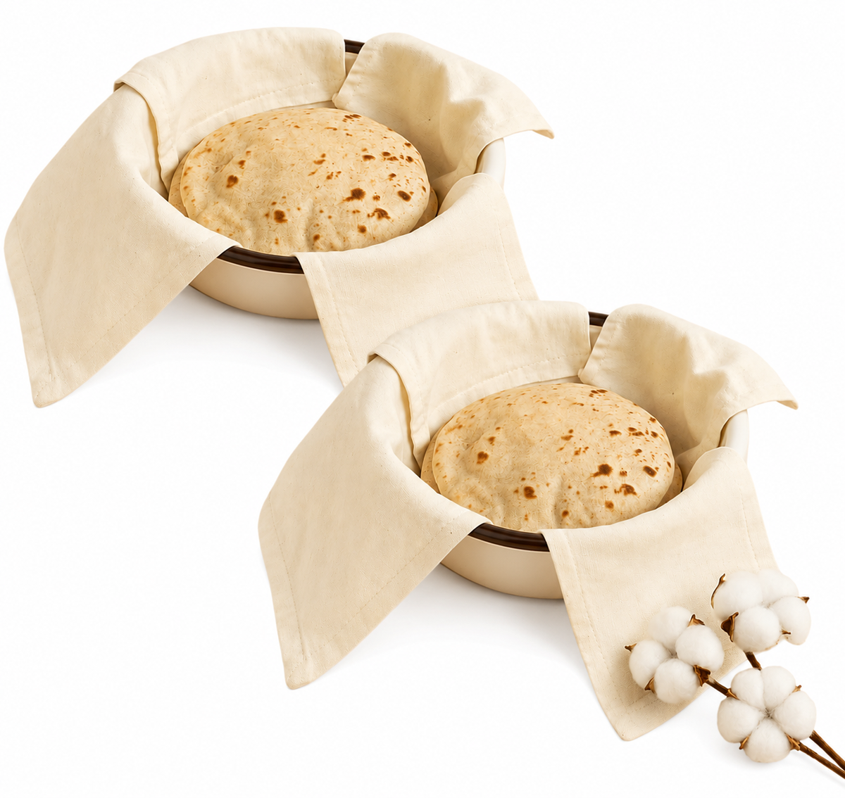 Canvas Roti Cover | Reusable Chapati Cloth | Set of 3 & 6 | Tote Wala