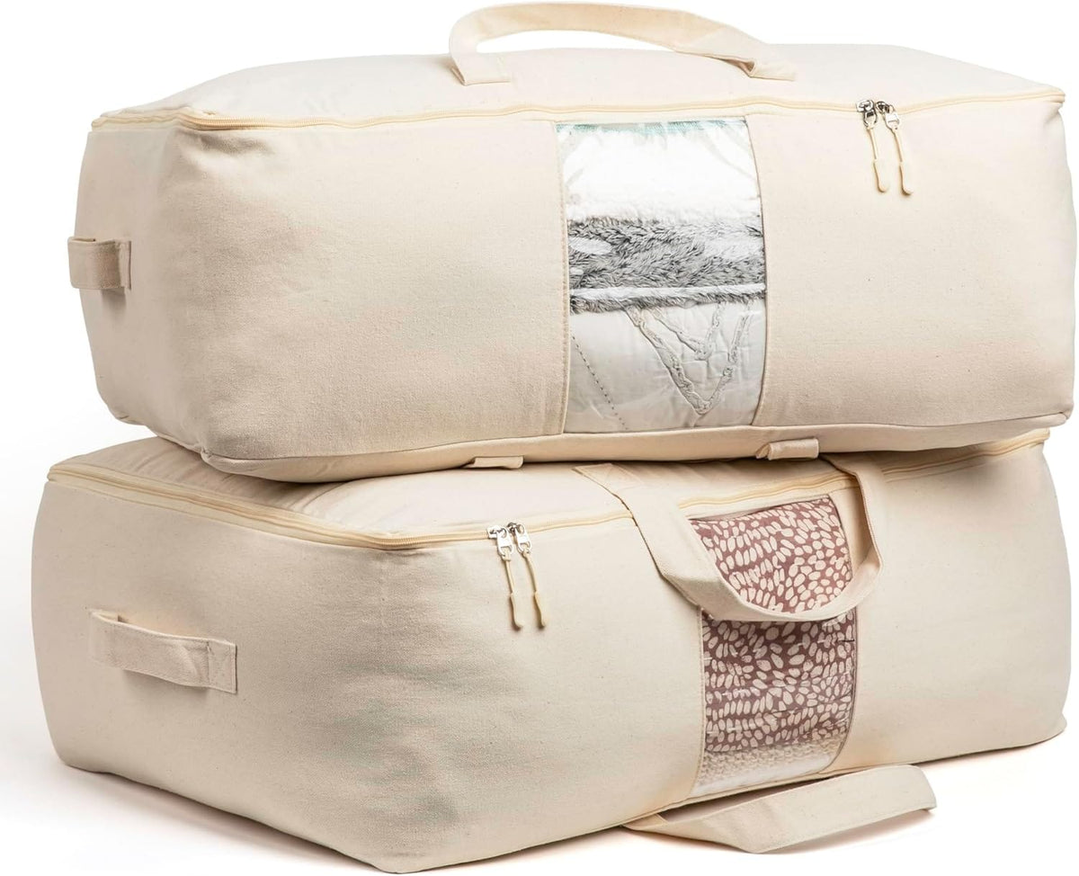 Large Heavy Duty Storage Bag with Clear Window, Zipper & Handles – 25 x 19 x 9 Inches