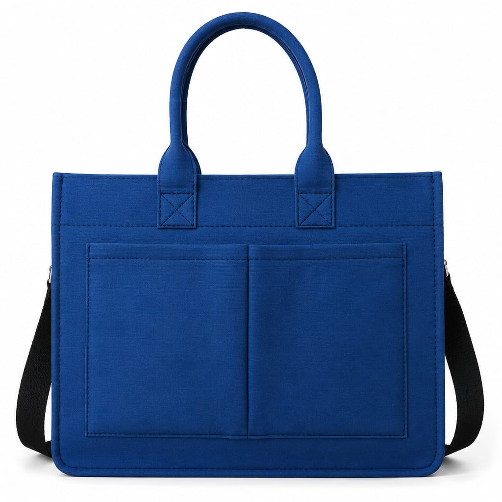 Royal Blue Canvas Tote & Laptop Bag | Heavy-Duty Carry | Tote Wala