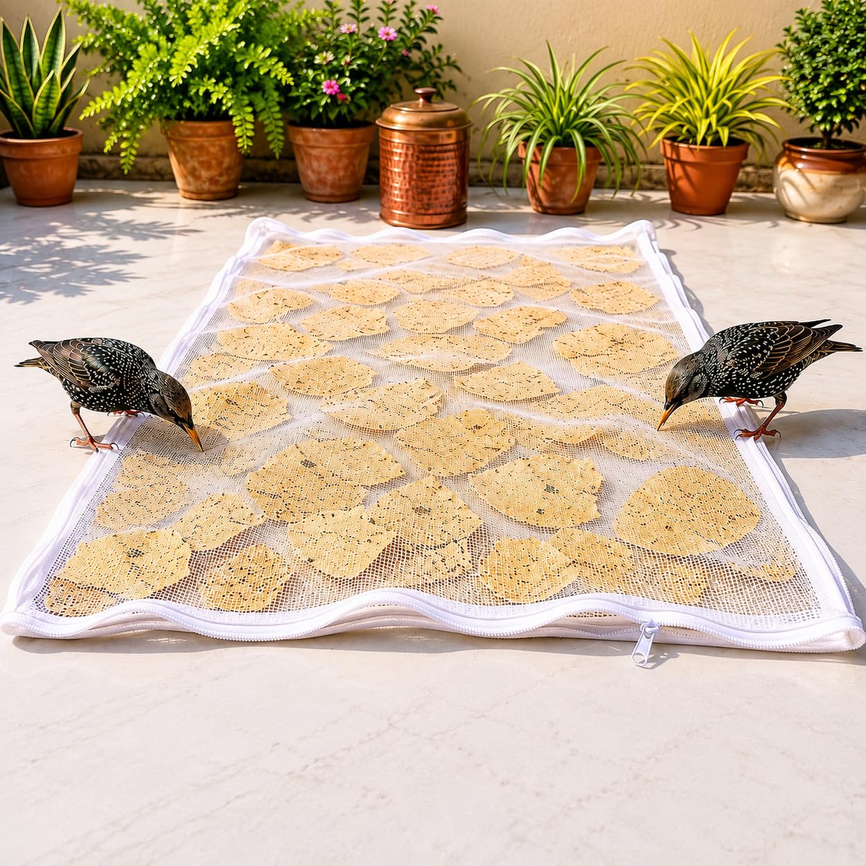Cotton Food Drying Mesh Cover with Zip | Reusable Net Cloth | Tote Wala