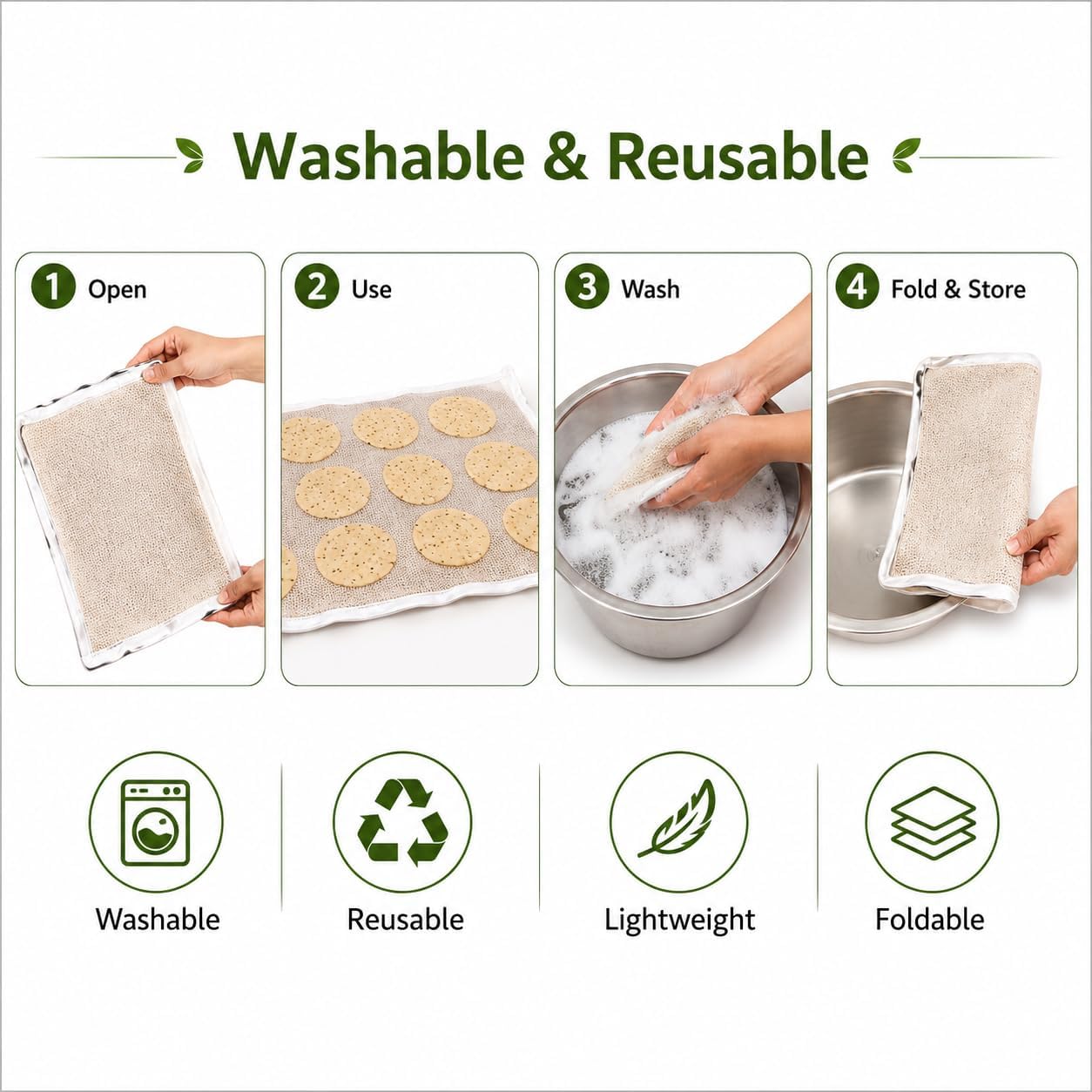 Cotton Food Drying Mesh Cover with Zip | Reusable Net Cloth | Tote Wala